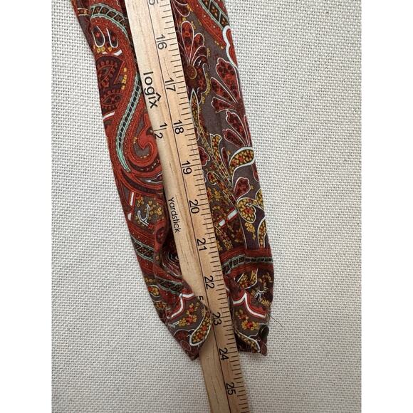 Love 21 Paisley Dress Women’s Size S Orange Brown Red Long Sleeve Boho Chic Fall - Picture 14 of 16